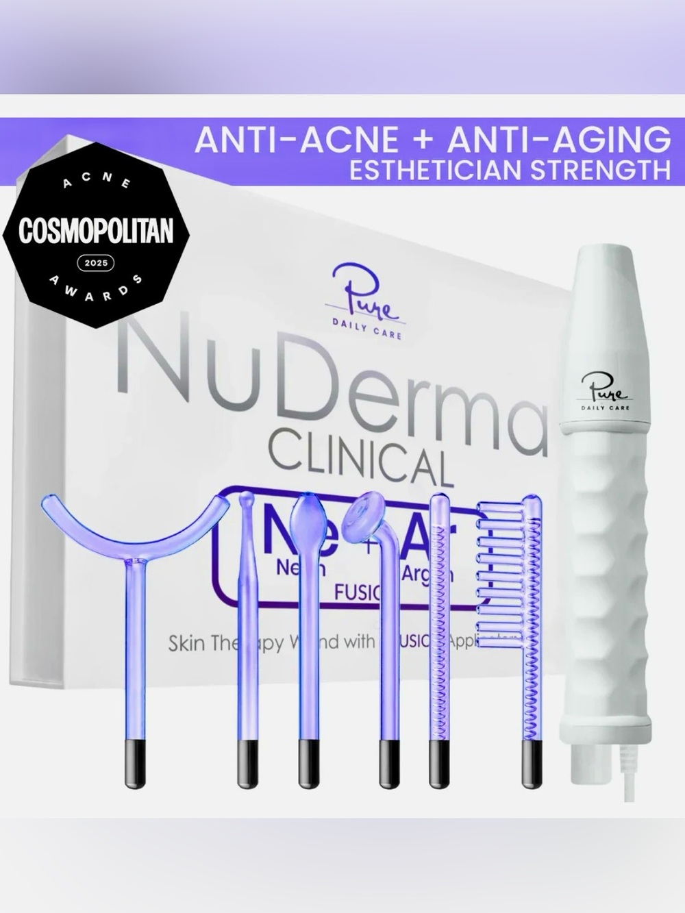 NuDerma Clinical Anti-Acne + Anti-Aging Skin Therapy Device - Purple